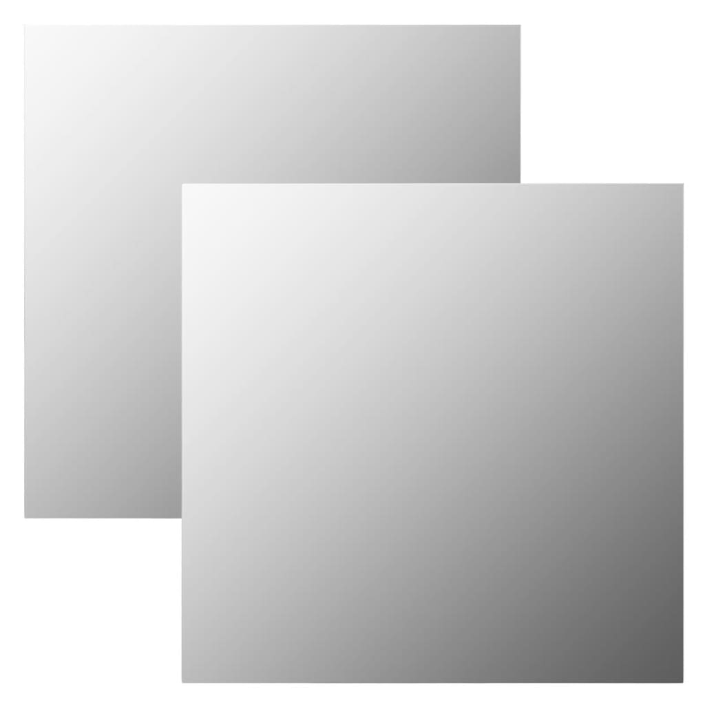 ウォールミラー 2点 40x40cm スクエア ガラス製 (245697x2)