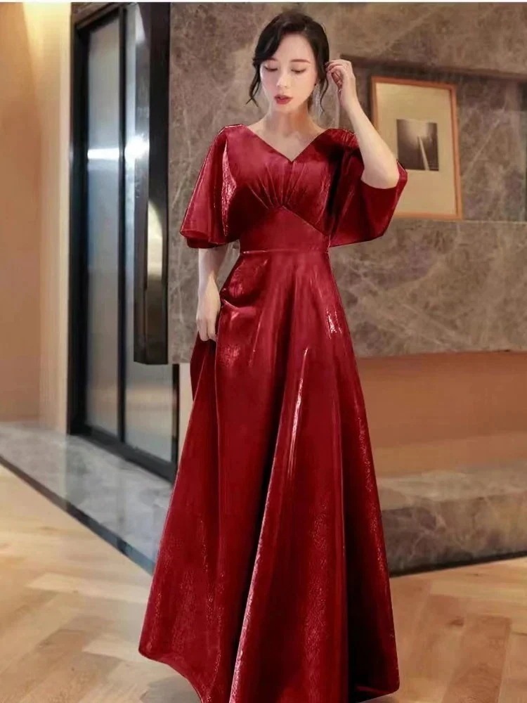 イブニングドレススカート2025気質カンタータ指揮者パフォーマンス衣装高貴なスパンコールホスト女性