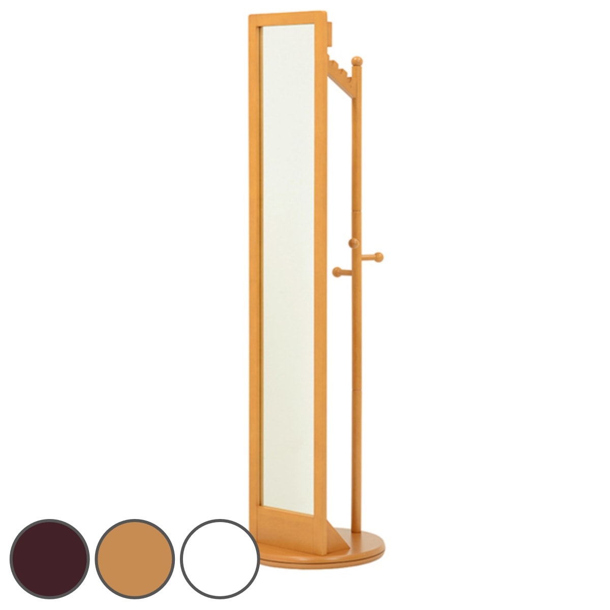 ミラー 回転ミラー スタンドミラー 鏡 姿見 ハンガーラック かがみ 全身鏡 全身ミラー コートハンガー 収納 身だしなみ ポールハンガー ハンガーかけ 帽子かけ