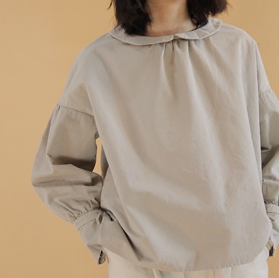 丸襟ブラウス ナチュラル ガーリー ふんわり ゆったり 0309t