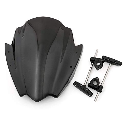 色：ブラック ONGMEIL 汎用 バイク スクリーン ウインドシールド パネル Φ22mm＆Φ25