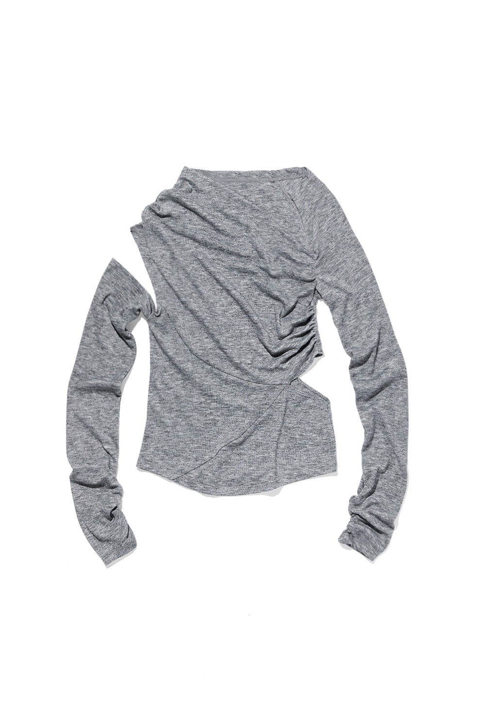 【MISCHIEF】 COWL NECK SHIRRING TOP : GREY 9,702円