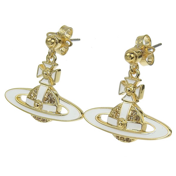 ヴィヴィアンウエストウッド アクセサリー レディース ピアス イヤリング アウトレット ゴールド×ホワイト NEIL MINI BAS RELIEF EARRINGS 6202014L02R281