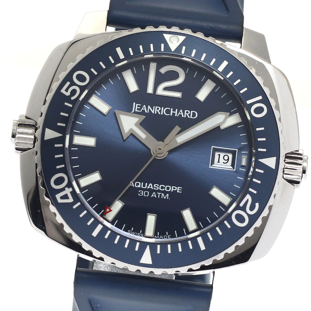 ジャンリシャール JEANRICHARD 60140-11-41C-AC4D アクアスコープ デイト 自動巻き メンズ 箱・保証書付き_946737【中古】