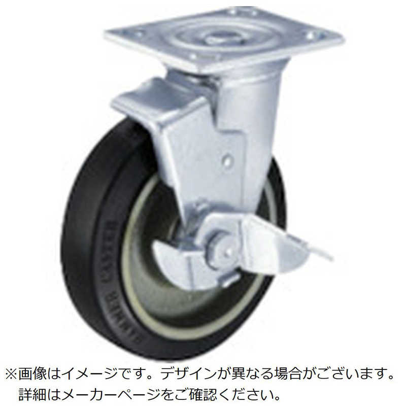 ハンマーキャスターセールス　ハンマー 重荷重用旋回式ゴム車輪(イモノホイール・ラジアルボールベアリング)200mm SP付　519BPSCR200