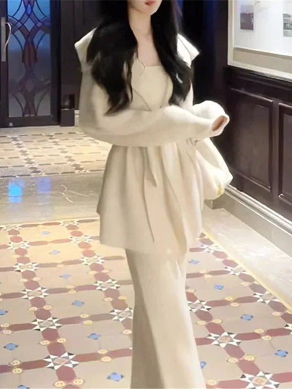 【急速出荷】プ 3点セットスウェット レディース保温 秋冬ワイドパンツ着痩せ