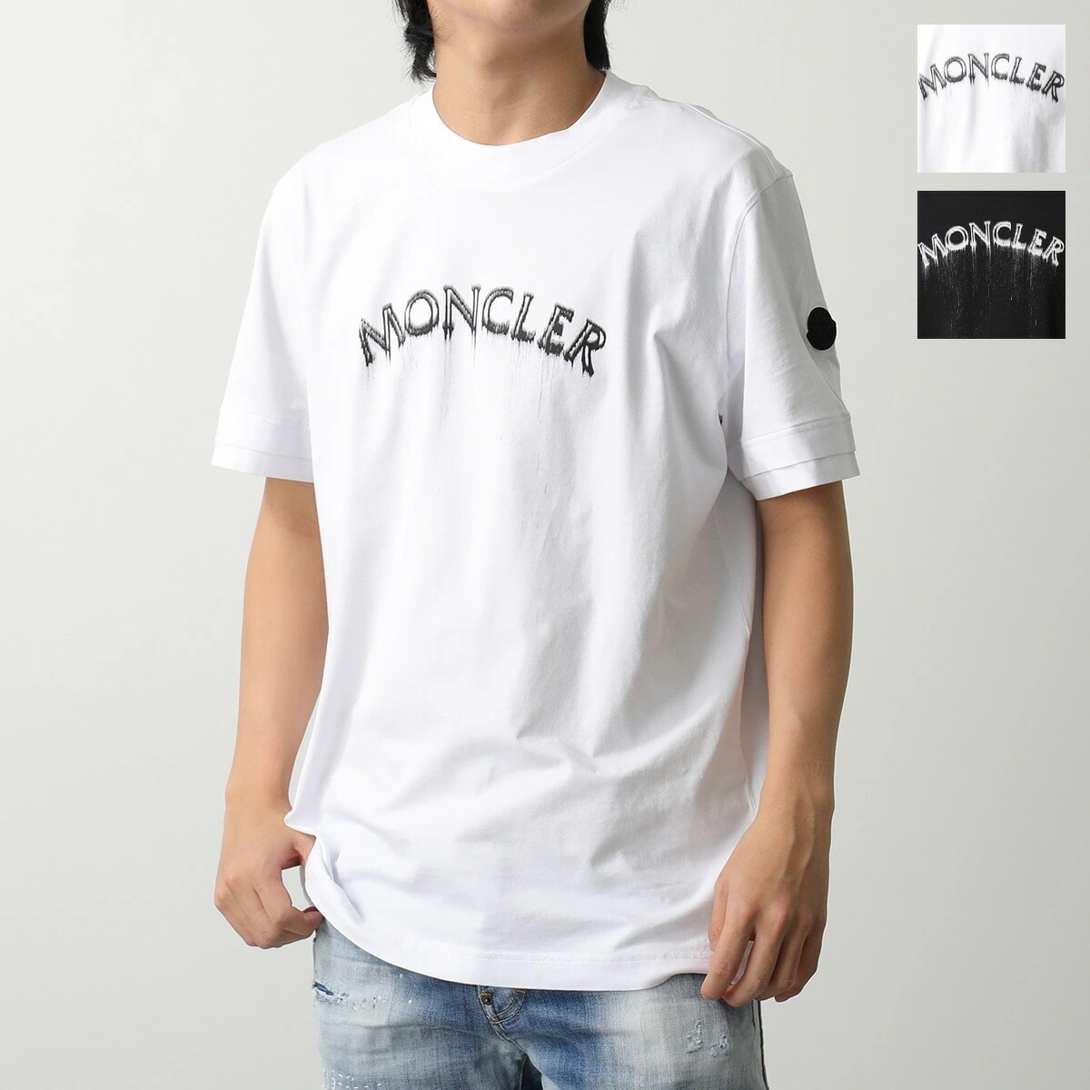 MONCLER モンクレール Tシャツ 8C00002 89A17 メンズ クルーネック 半袖 カットソー ロゴT アイコンパッチ カラー2色