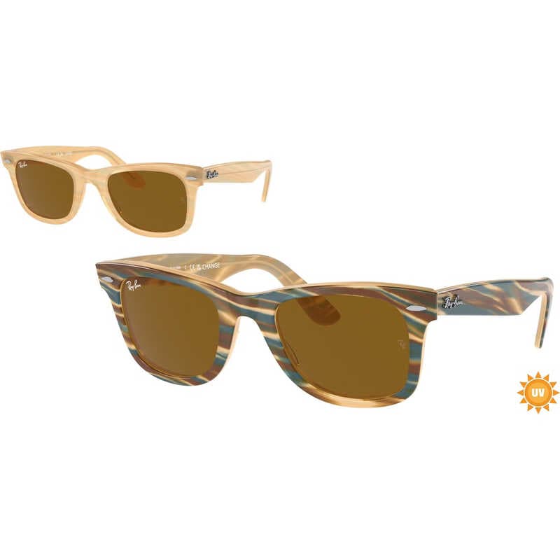 レイバン　ORIGINAL WAYFARER CHANGE(Low Bridge Fit) RB2140F 140833 52mm フォトクロミックストライプライトブラウン/ブラウン