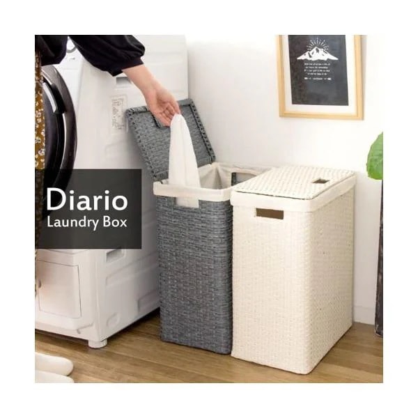 ランドリーバスケット おしゃれ ランドリーチェスト ランドリーボックス 完成品 白 収納 洗面所 脱衣所 コンパクト 省スペース フタ付き 蓋付き 新生活 ID004