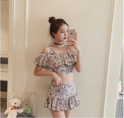 レディース 女性 女の子 ガールズ 水着 2セット 上下セットスカート ビーチ 海水浴 花柄 オシャレ セクシー 上品 人気 夏 2399