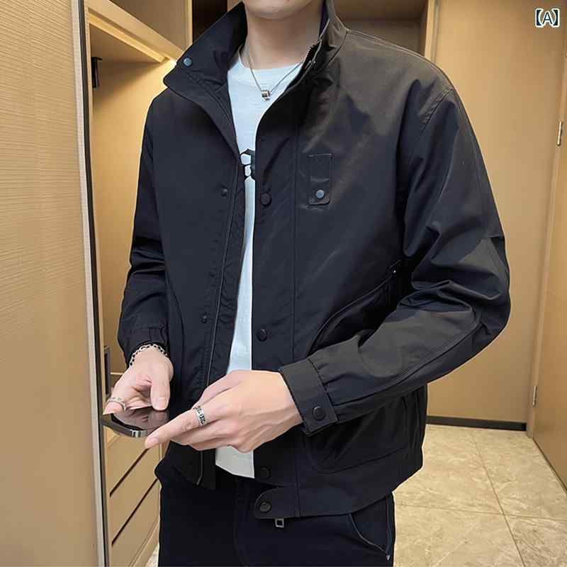 メンズ ファッション スタンドカラー ジャケット 春秋 カジュアル ジャケット 春 トップス