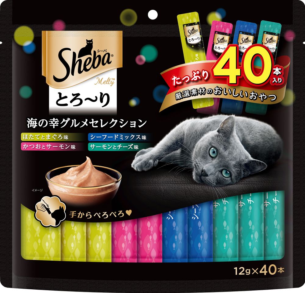 （まとめ買い）マース シーバ とろり メルティ 海の幸グルメセレクション 12gx40本 猫用おやつ [x3]