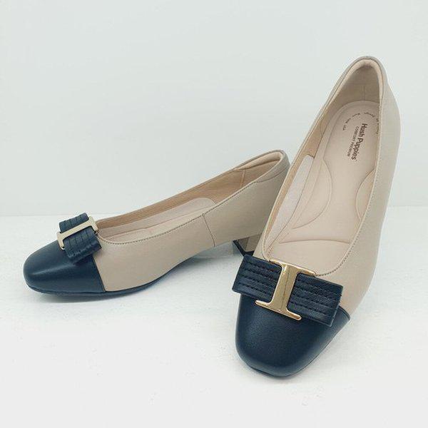 [ハッピーデパート] クッションの良い3CMリボン装飾パンプスFR426