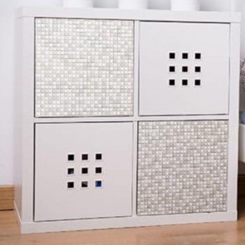 貼ってはがせる! デコタイルシート モザイクタイル 40cmx15m巻 DGTR-05　WH（ホワイト）