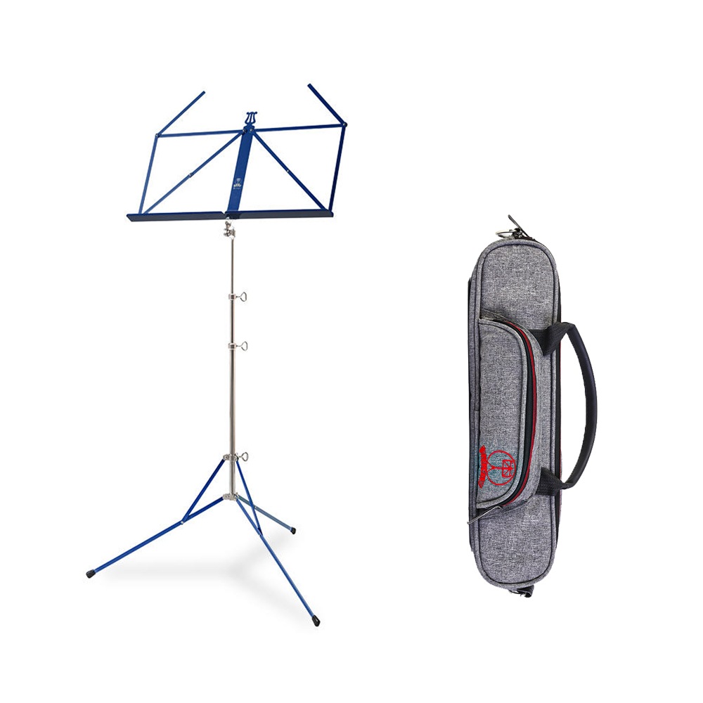 RKB シリーズ 金属製 コンパクト譜面台 RKB102-BU-blau ダークブルー 純正譜面台バッグ付き