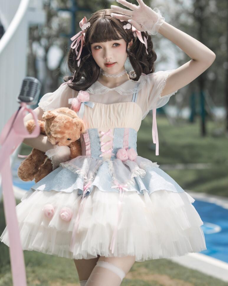 【新作登場 最安値!】36ロリータ 2点セットopワンピースゴスロリ コスプレ メイド服 コスチューム 文化祭 学園祭 衣装 仮装 ハロウィン おすすめ 可愛い 長袖 ドレス　日常　写真　舞台