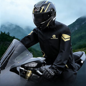 バイク用レインウェア 電動バイクライダー向け 上下セット メンズ・レディース兼用 デリバリー業務対応 セパレートタイプ 大雨に対応 耐久性に優れ 着用しやすいレインコート