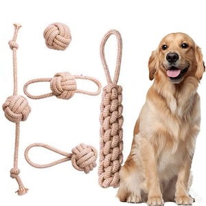 [6月後半新品]ロープ おもちゃ 麻縄 ペット 犬 おもちゃ 犬の綱引き おもちゃ アグレッシブ 噛む人のための 犬 安全 清潔 歯磨き 大 中型犬に適用 天然 コットン 運動不足 ストレス解消 耐久