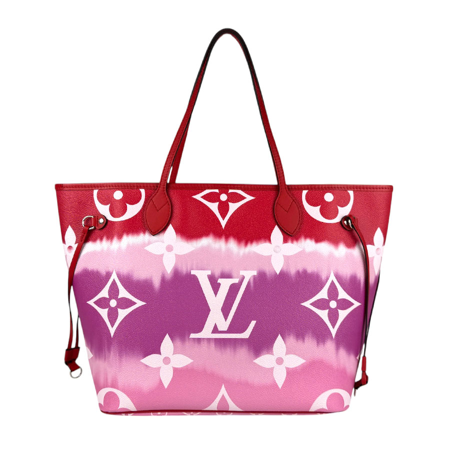ルイ ヴィトン LOUIS VUITTON トートバッグ ネヴァーフル MM コーティングキャンバス レッド/パープル/ピンク/ホワイト シルバー レディース M45127 z3815
