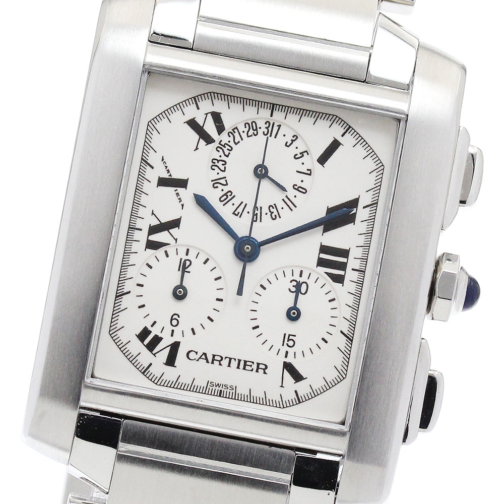 カルティエ CARTIER W51001Q3 タンクフランセーズXL クロノリフレックス パーペチュアルカレンダー クォーツ メンズ _900434【中古】 197,100円