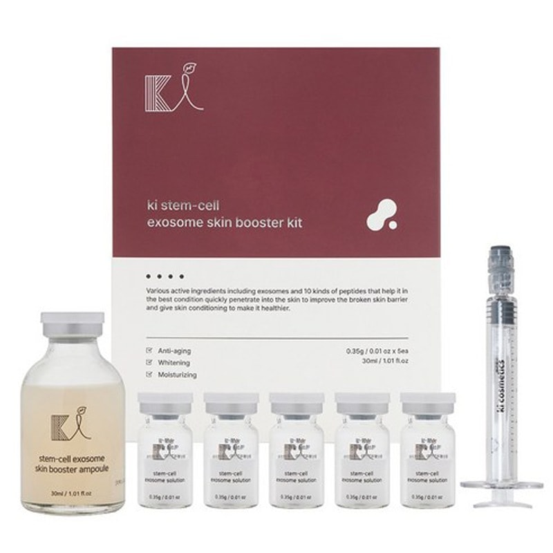 【4+1週間分】KI エクソソームアンプル 美容液 韓国 エクソソーム美容液 スキンブースター コラーゲン 毛穴 ケア 引き締め トーンアップ