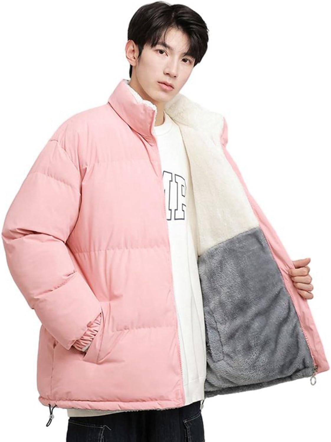 両面着コート 中綿ジャケット レディース メンズ 防寒着 秋冬コート ハイネック 厚手 長袖 大きいサイズ アウター カジュアル 20代 30代 動きやすい プレゼント 通勤 通学