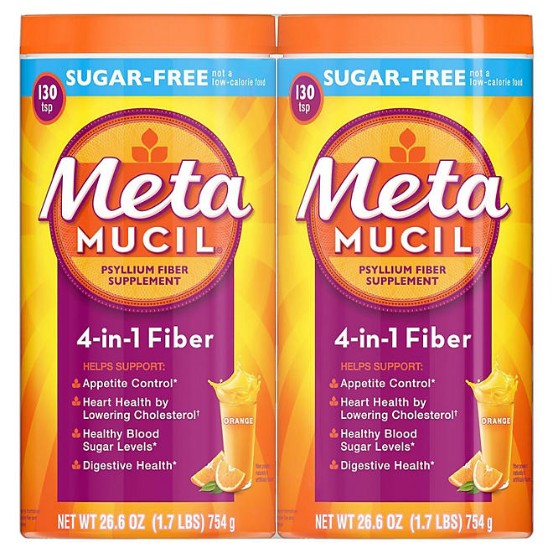 4in1 Fiber Sugar-Free Powder, Orange, 26.6 oz., 2 pk.
