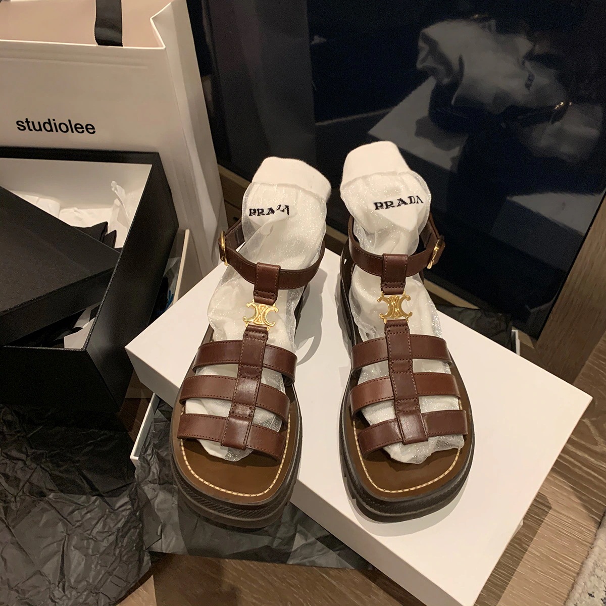 サンダル レディース 厚底 バックル 小さい香り ファッション カジュアル ビーチ ローマンシューズ