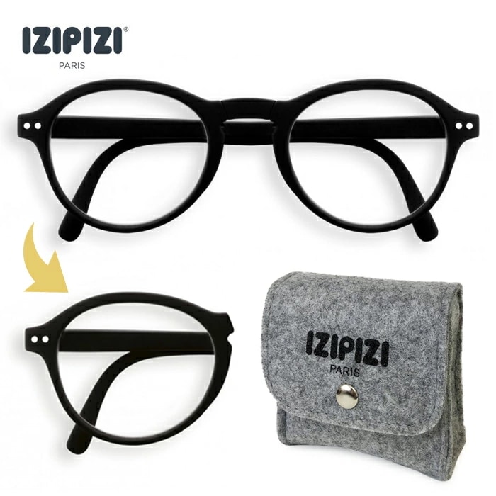 おまけ付】 イジピジ IZIPIZI ＃F めがね 眼鏡 リーディンググラス 老眼鏡 BLACK 折りたたみ 老眼鏡 オプション2:BLACK -  qualitygb.do