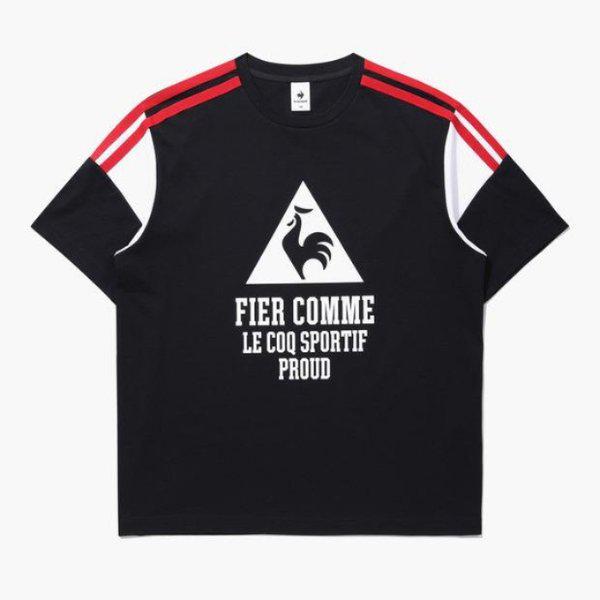 半袖Tシャツ UQC QQ123LRS36-BLK サンデーカラーブロック半袖Tシャツ / BLK