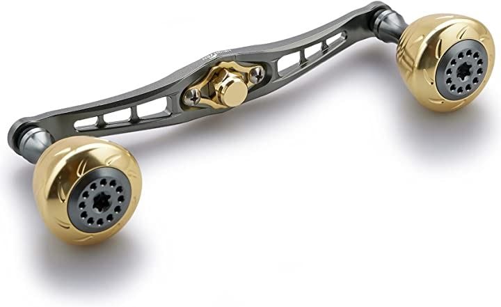 ベイト リール ハンドル シマノ ダイワ アブガルシア 通用 ベイトリール Spider Series 125(ゴールド＆ガンメタル, 120mm)