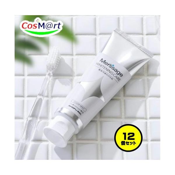 【12個セット】 【歯科専売・医薬部外品】 松風 メルサージュ ホワイトニングケア 80g 1450PPM クリアミント (4548162332561-12)