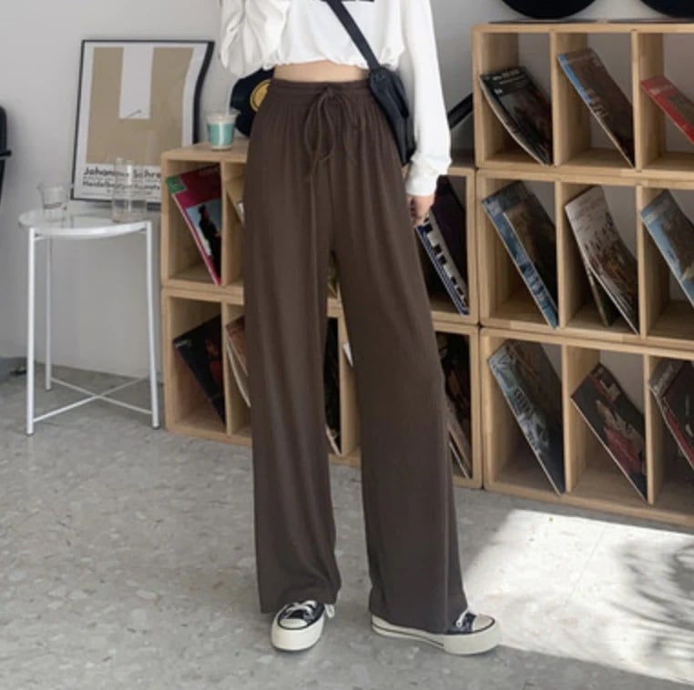ボトムス パンツ デート かわいい 大人可愛い きれいめ シンプル カジュアル 大人 上品 おしゃれ ワイドパンツ 楽ちん ゆったり 休日 公園 ジム 運動 ママ 学生 旅行 ブラウン 韓国 3XL