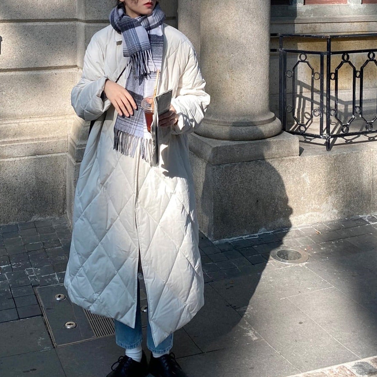 キルティングコート アウター コート ジャケット 上着 ロングコート 膝下 ロング ロング丈 袖あり 長袖 襟付き ポケット 前開き ポリエステル キルティング かわいい 大人可愛い シンプル 8,161円