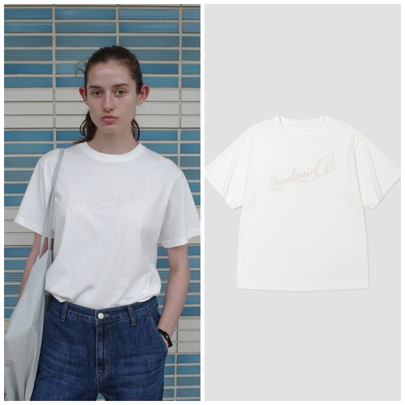 【LOW CLASSIC】 FOAMING PRINTING LOGO T-SHIRT : OFF WHITE