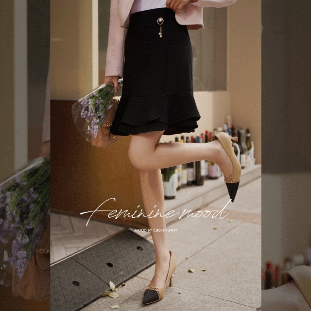 クリック&ファニーペレットパールフリルスカートブローチSET [S, M]