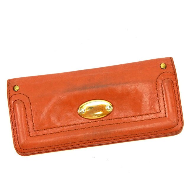 長財布 ファスナー付き長財布 オレンジ 中古