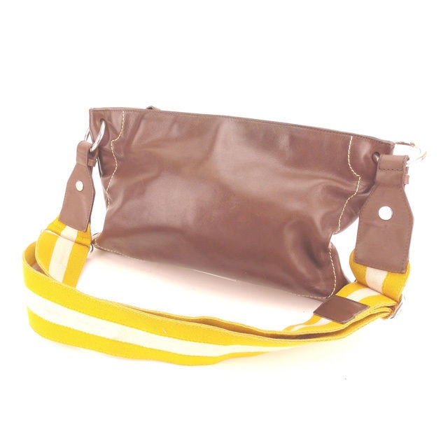 ショルダーバッグ 斜めがけショルダー ブラウン マスタード ホワイト 中古