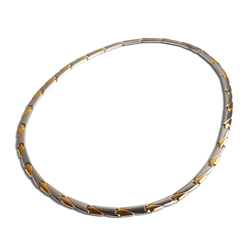 純チタン製 磁気ネックレス コンビカラー [n1160]