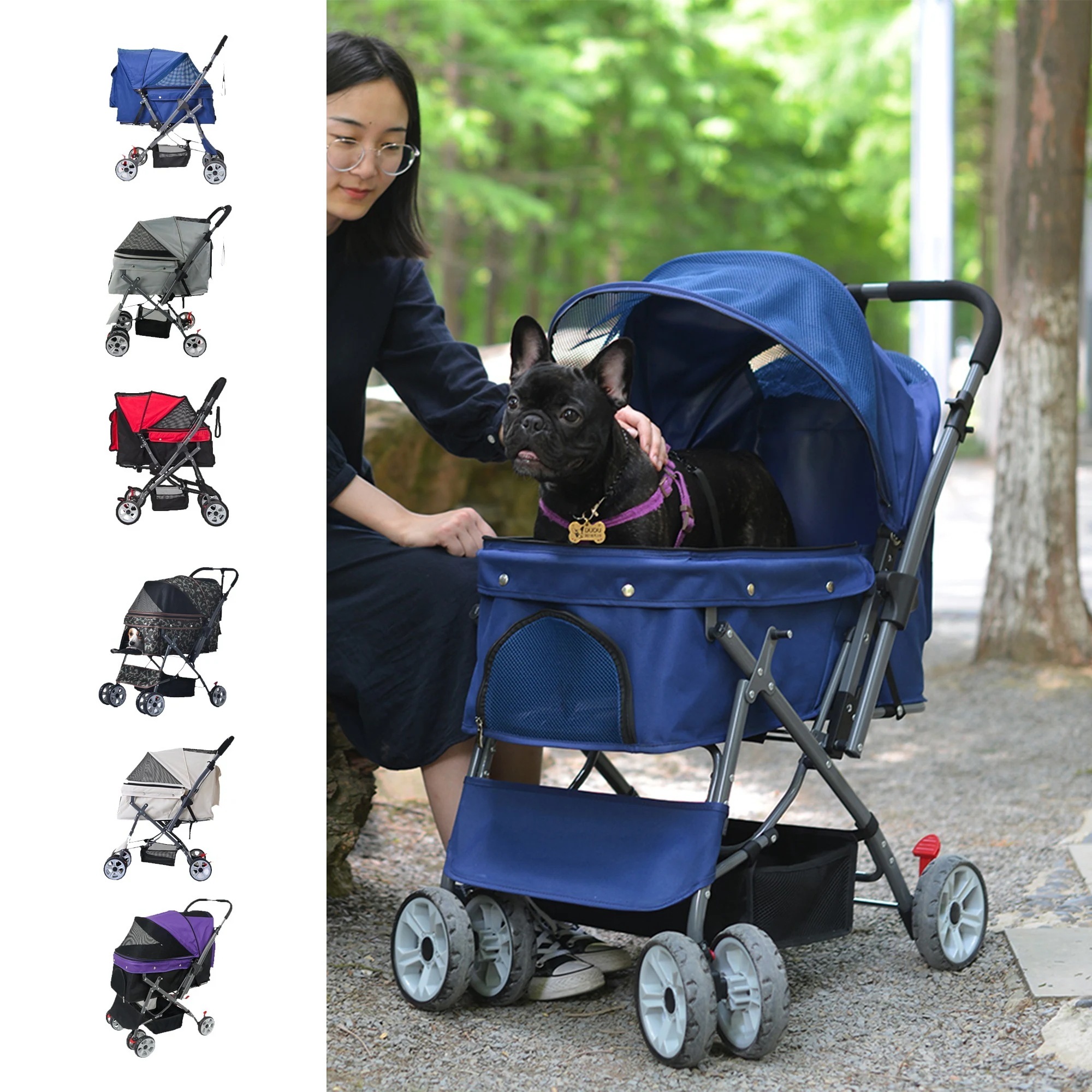 【国内即日発送】ペットカート 対面式 折りたたみ 多頭用 大容量 中型犬 小型犬 猫 2way 軽量 組立簡単 工具不要 介護 バギー