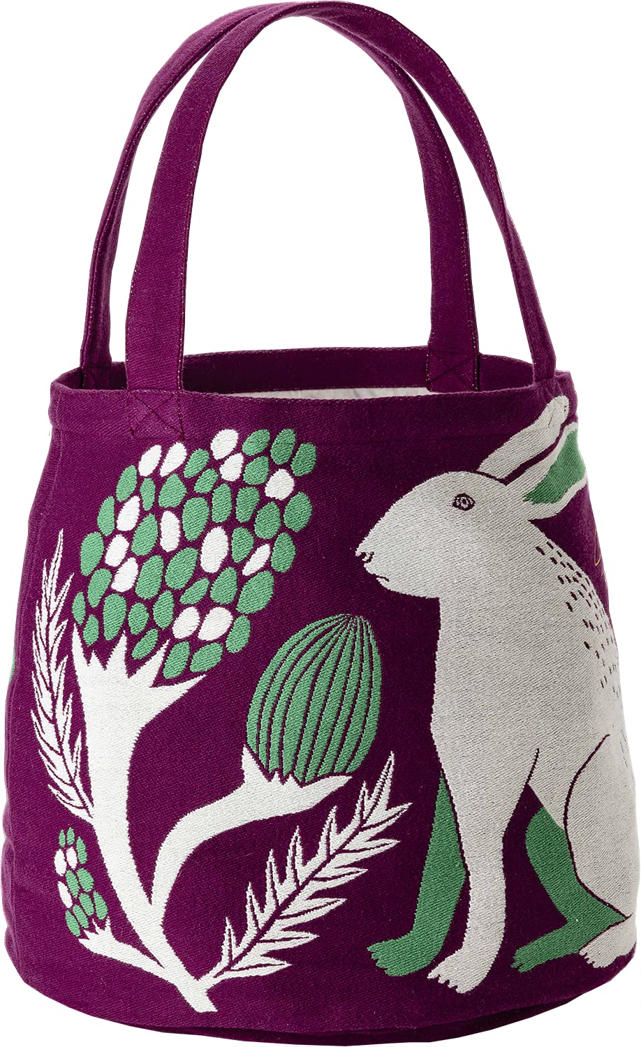 楠橋紋織 【moritaMiW】 MiW トートバッグ 平原の花のウサギたち パープル 【A-67836-90-PAP】