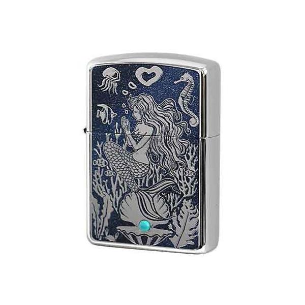 Zippo ジッポー ライター Mermaid ターコイズ( 天然石ターコイズ )