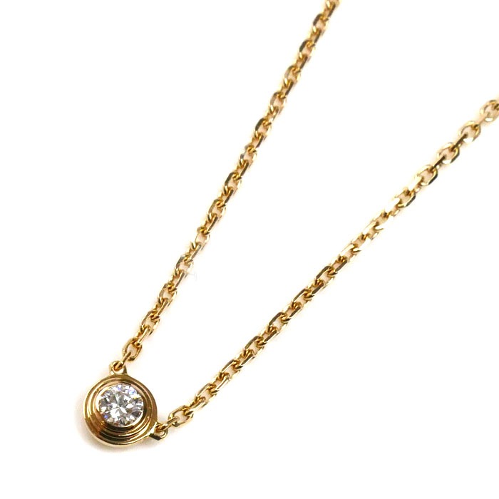 CARTIER カルティエ K18PG ピンクゴールド ダムール ダイヤ XS ネックレス B7224516 ダイヤモンド 2.1g 41cm レディース 中古