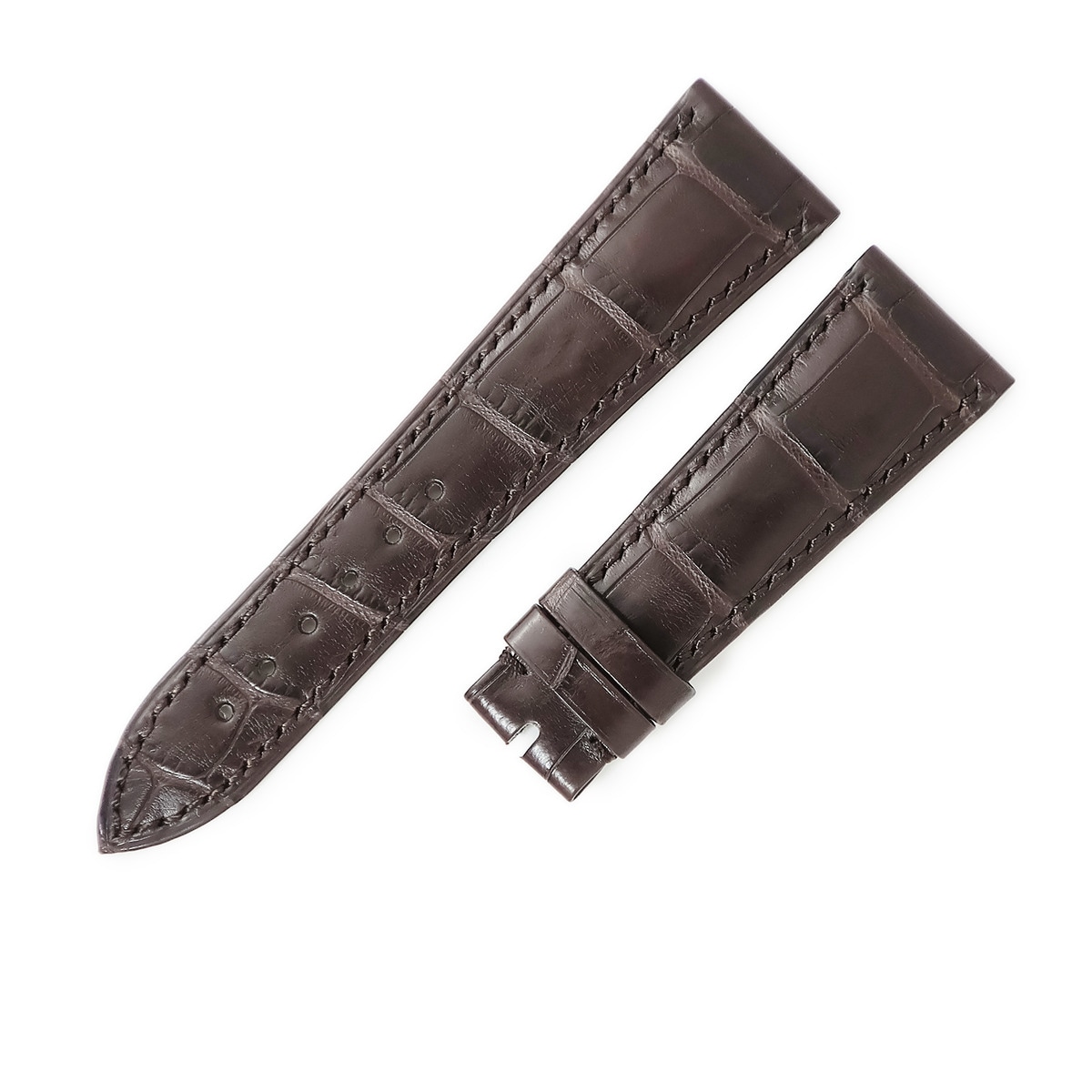 パテックフィリップ PATEK PHILIPPE 腕時計パーツ 純正 クロコダイル ダークブラウン 未使用 クロコ ベルト ストラップ マット 21ｍｍ ブラウン 茶 【中古】