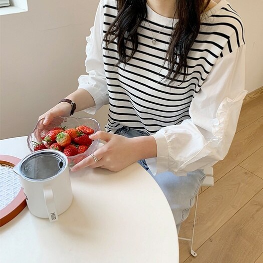 2color トップス カットソー Tシャツ 長そで 長袖 7分丈 クルーネック Uネック ボーダー