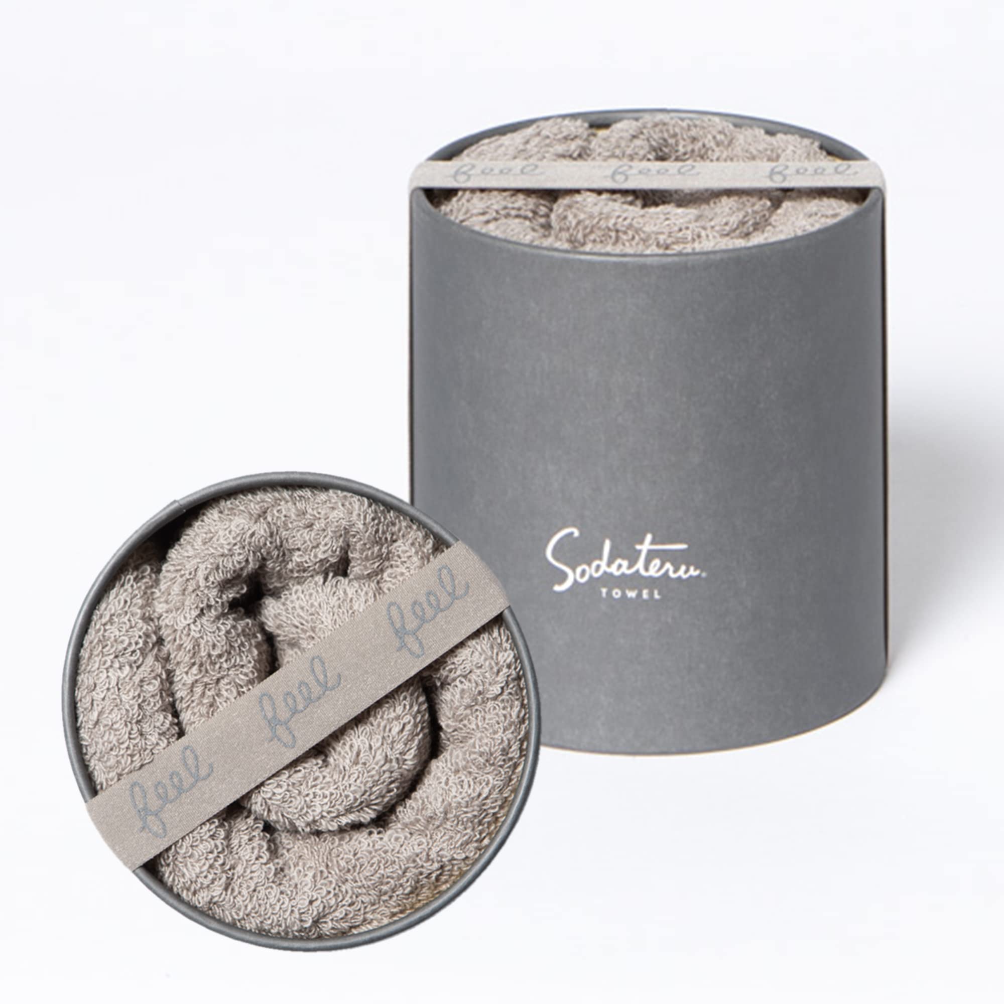 育てるタオル「feel」フェイスタオル コットン カラー:ムーングレージュ(茶系)