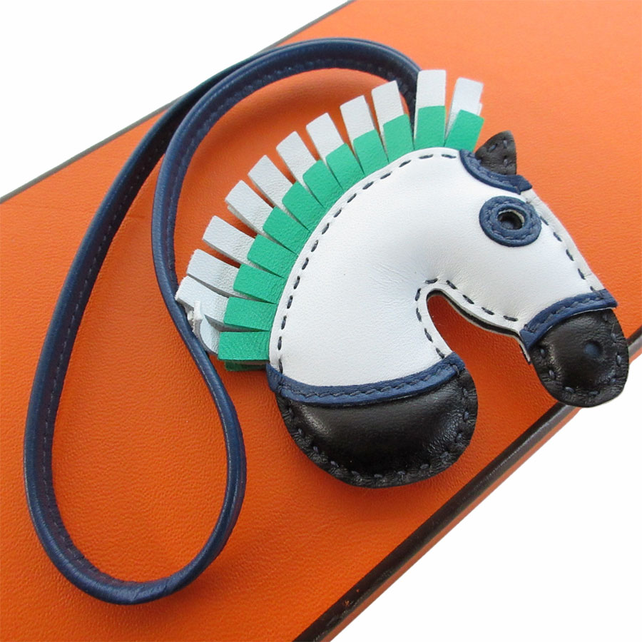 エルメス HERMES チャーム ジージーカマイユ アニョーミロ ブルー/グリーン レディース s0443a