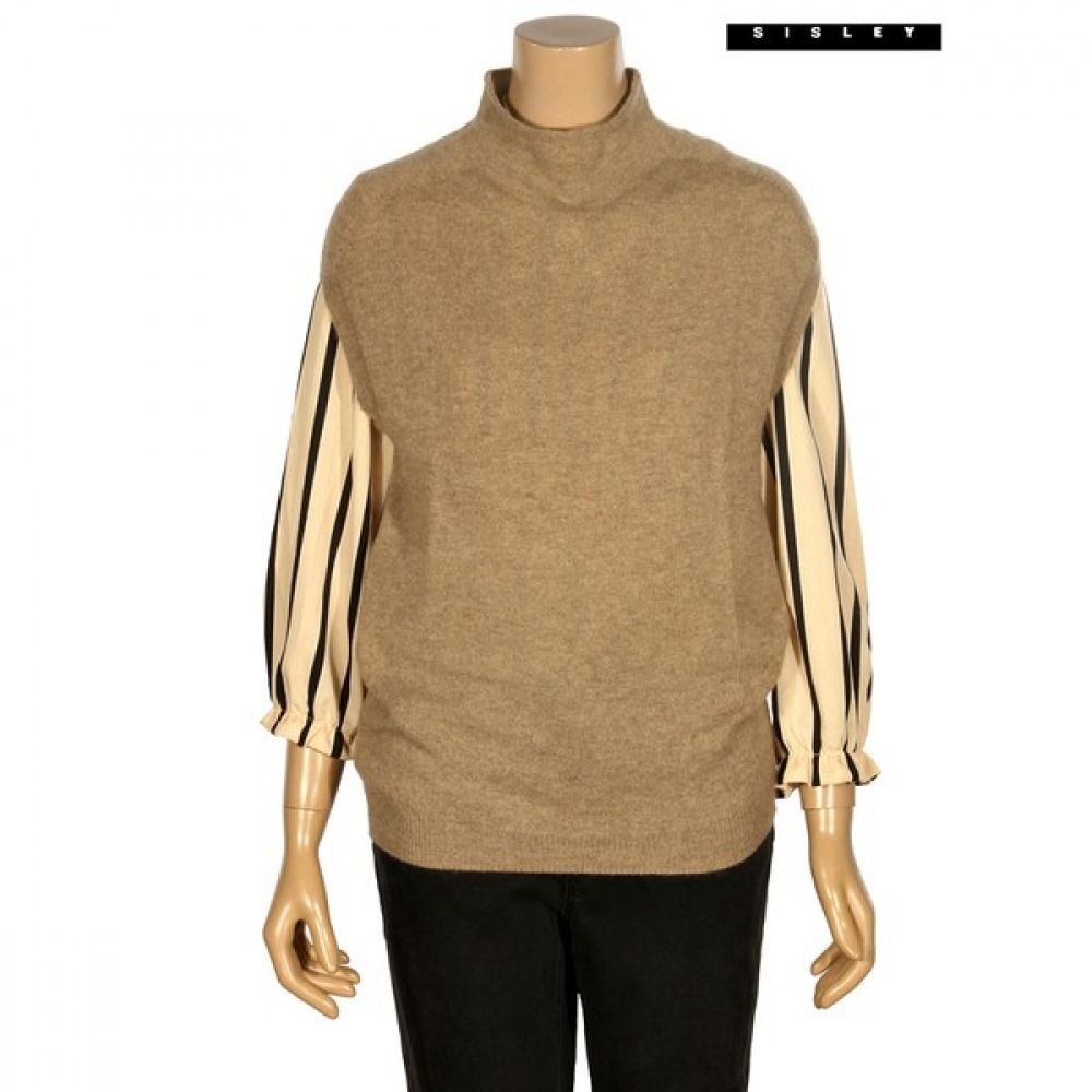 (シスレー) シスレーハーフポーラーカシミヤノースリーブニット T シャツ SAKPA7441_BR