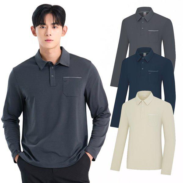 男性用 春 ハイクール 登山カラー 長袖Tシャツ マアム(男) KWT4227M