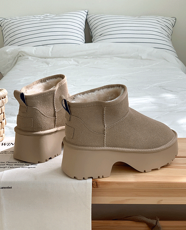 [MILOVANY] ポロンスエードパーショットブーツ6cm